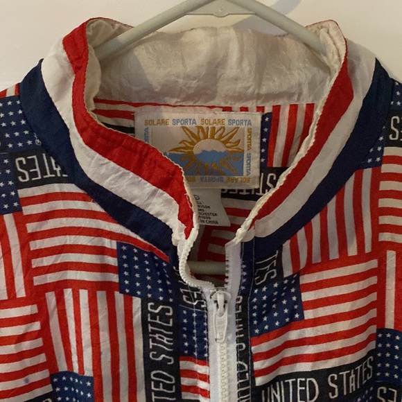 Vintage SOLARE SPORTA United States American flag jacket size Large - Picture 7 of 8